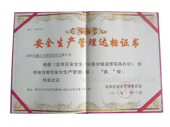 Safety Production Standard Certificate